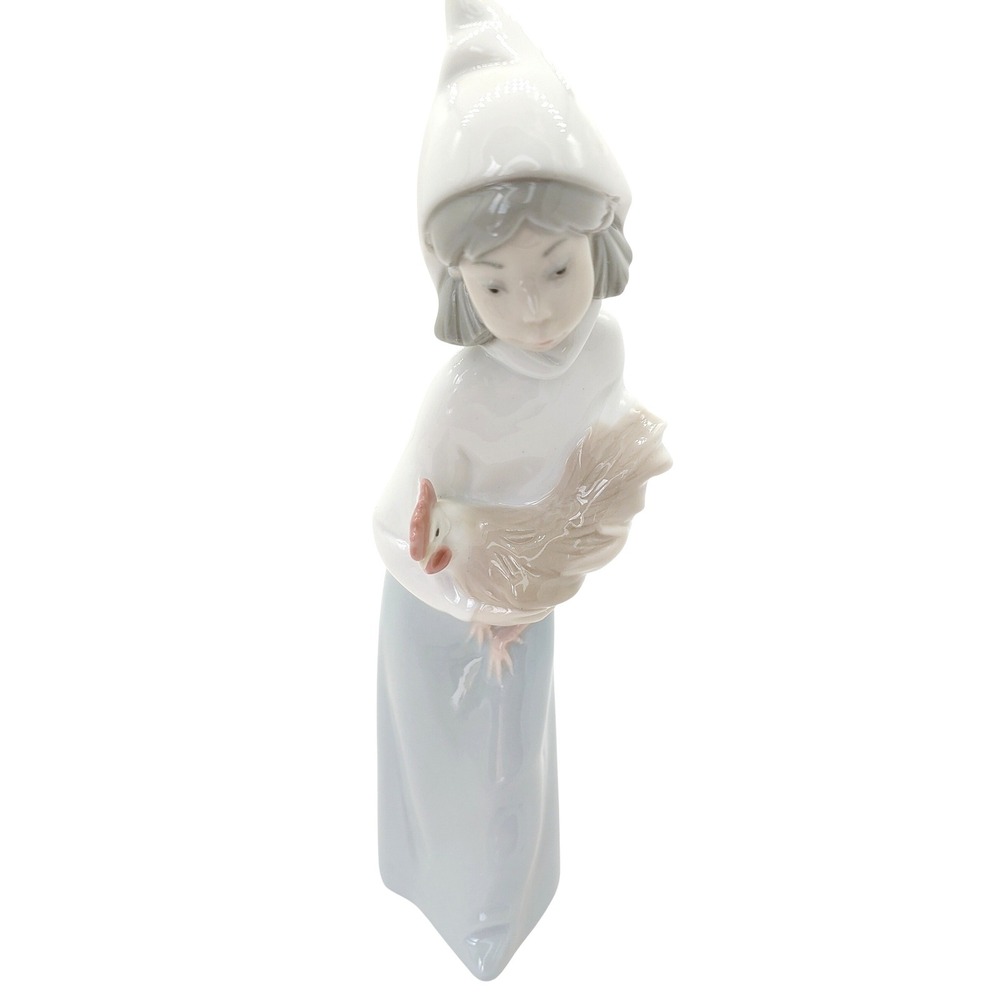 LLadro Shepherdess with Rooster 4677 2001 Retired Pastorcita con Gallo Vintage